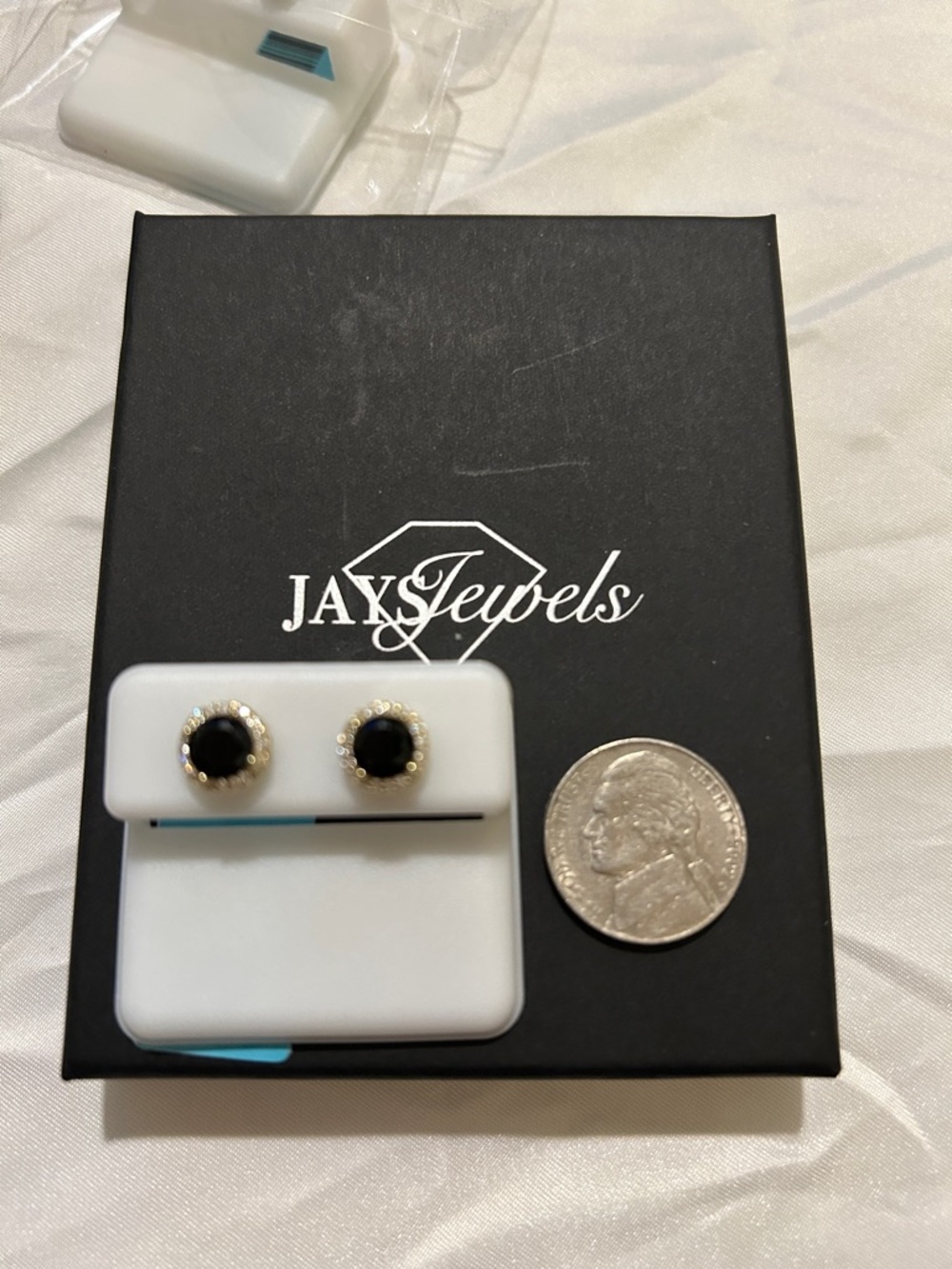 Black and Gold Halo Stud Earrings by